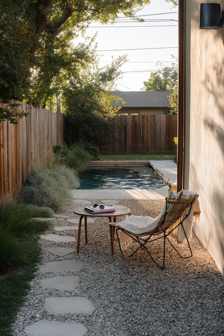 Budget-Friendly Gravel Path Beside the Pool