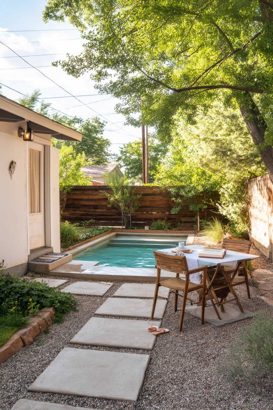 Budget-Friendly Gravel Path Beside the Pool