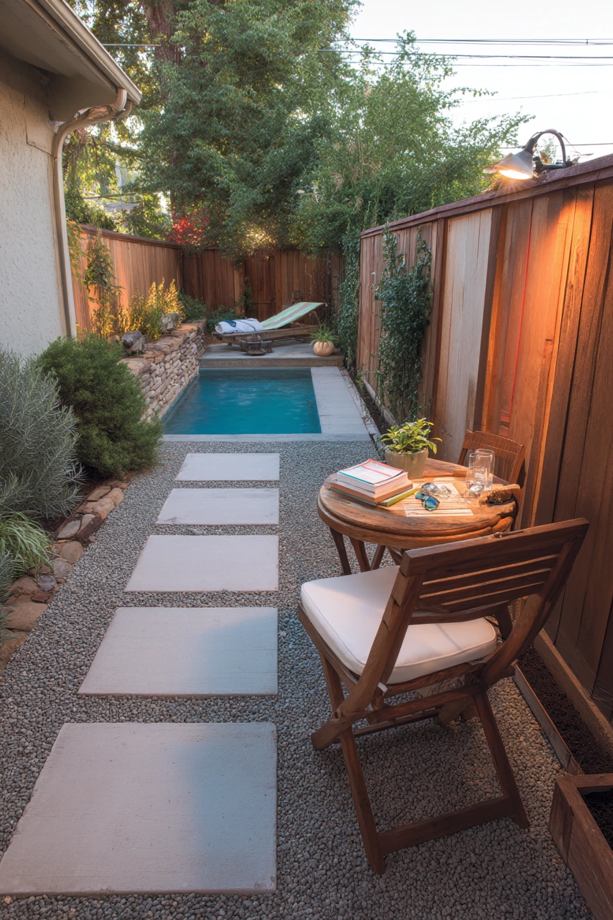 Budget-Friendly Gravel Path Beside the Pool