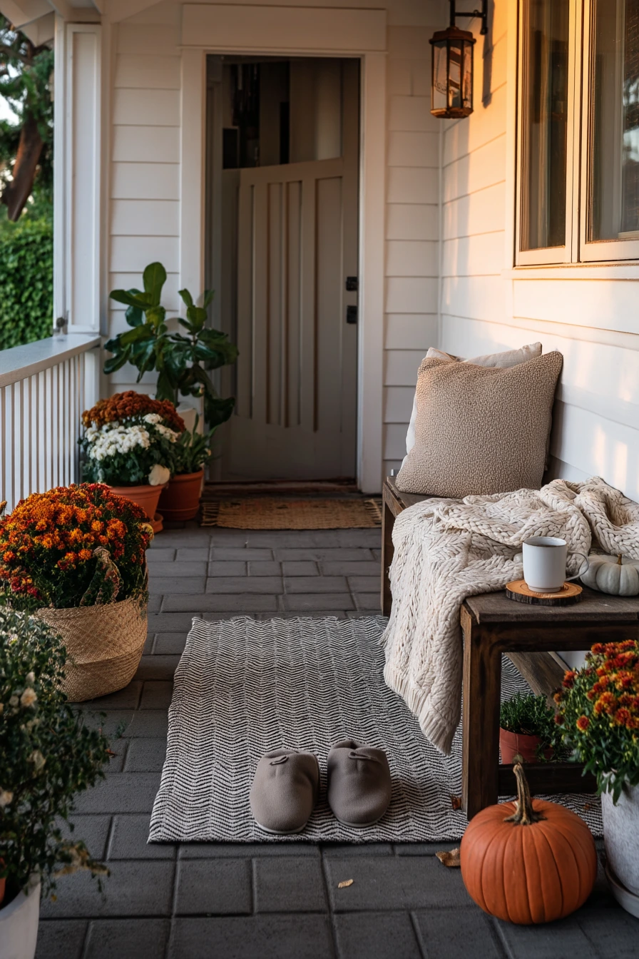 Seasonal Fall Porch With Durable Outdoor Flooring