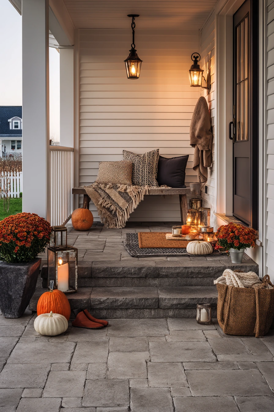 Seasonal Fall Porch With Durable Outdoor Flooring