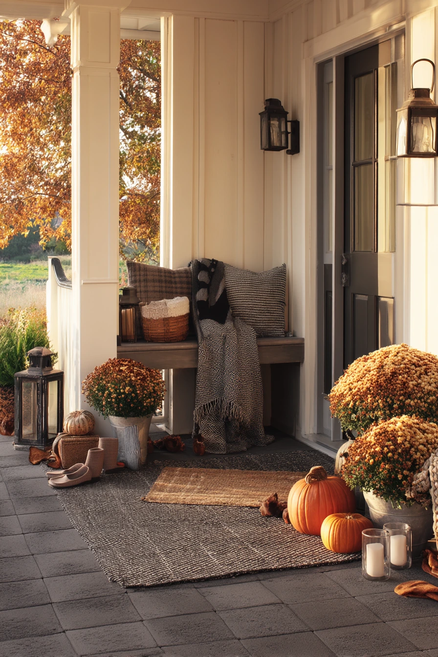 Seasonal Fall Porch With Durable Outdoor Flooring
