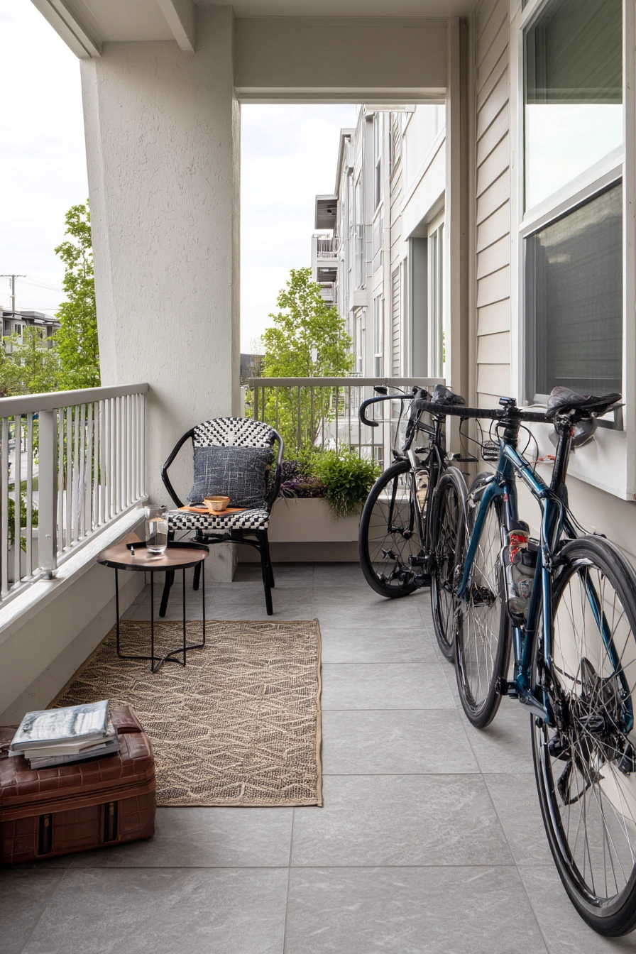 Small Porch With Porcelain Tile Upgrade