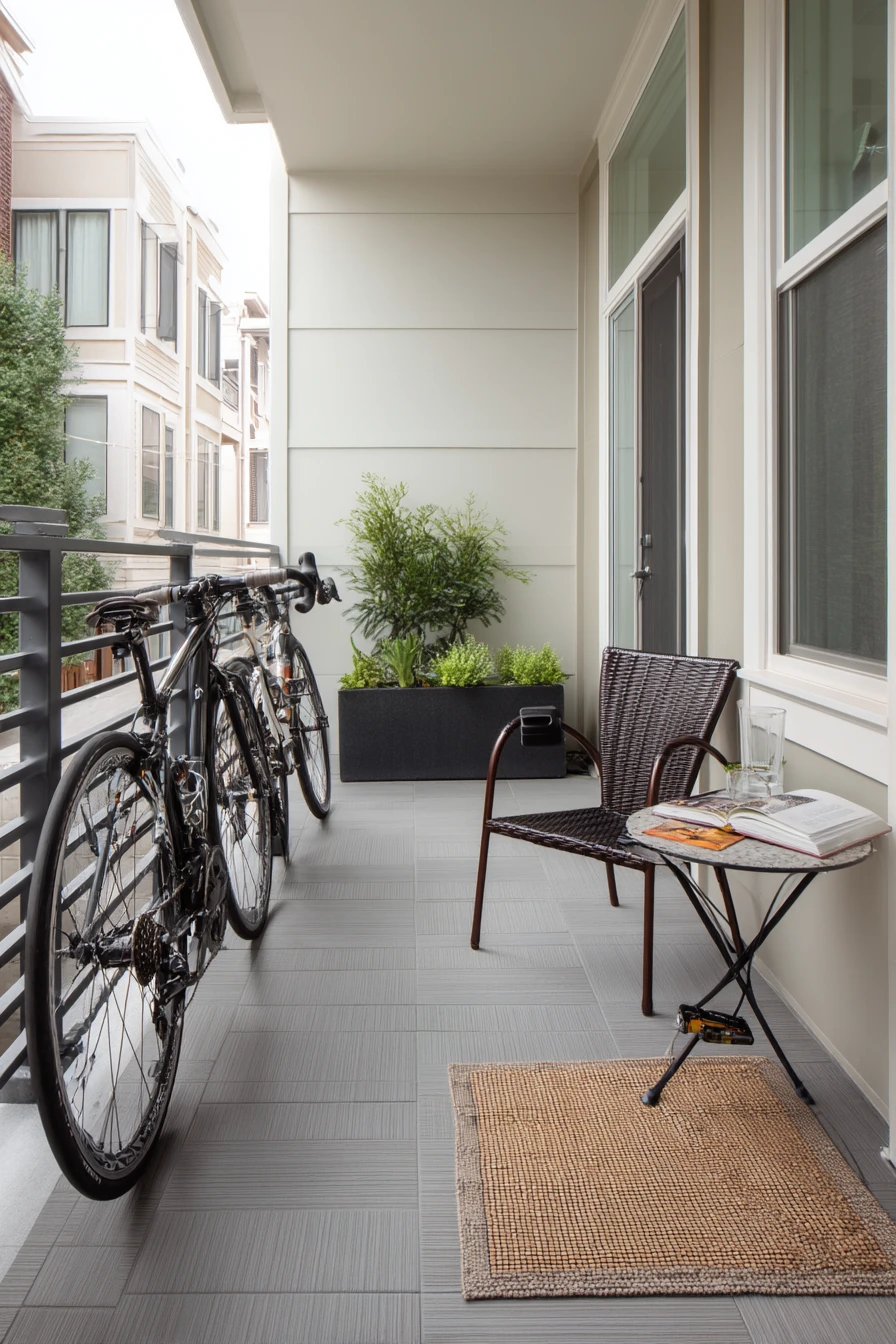 Small Porch With Porcelain Tile Upgrade