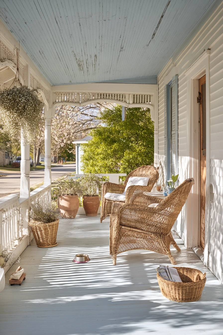 Southern Porch with Soft White Paint