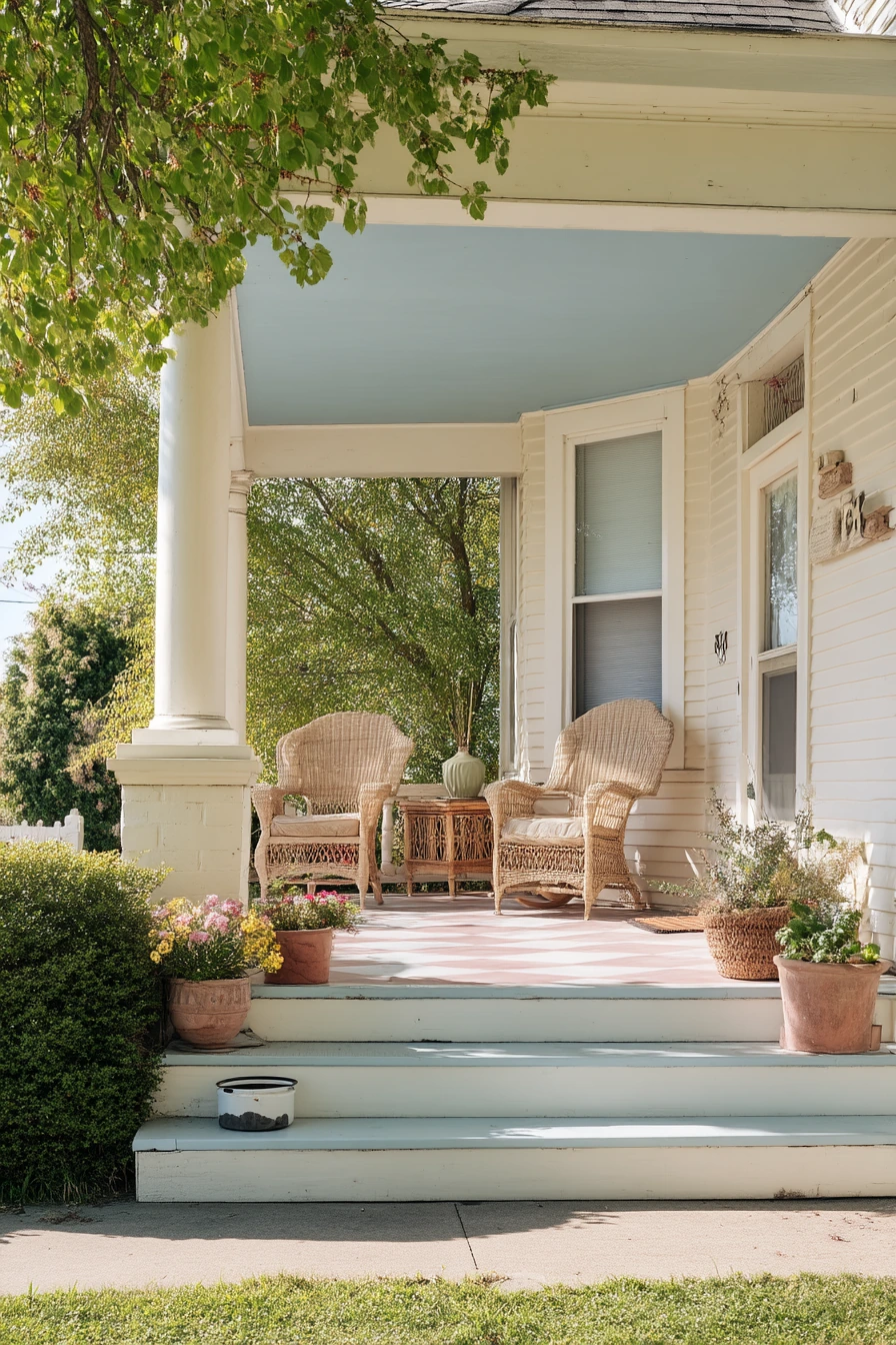 Southern Porch with Soft White Paint