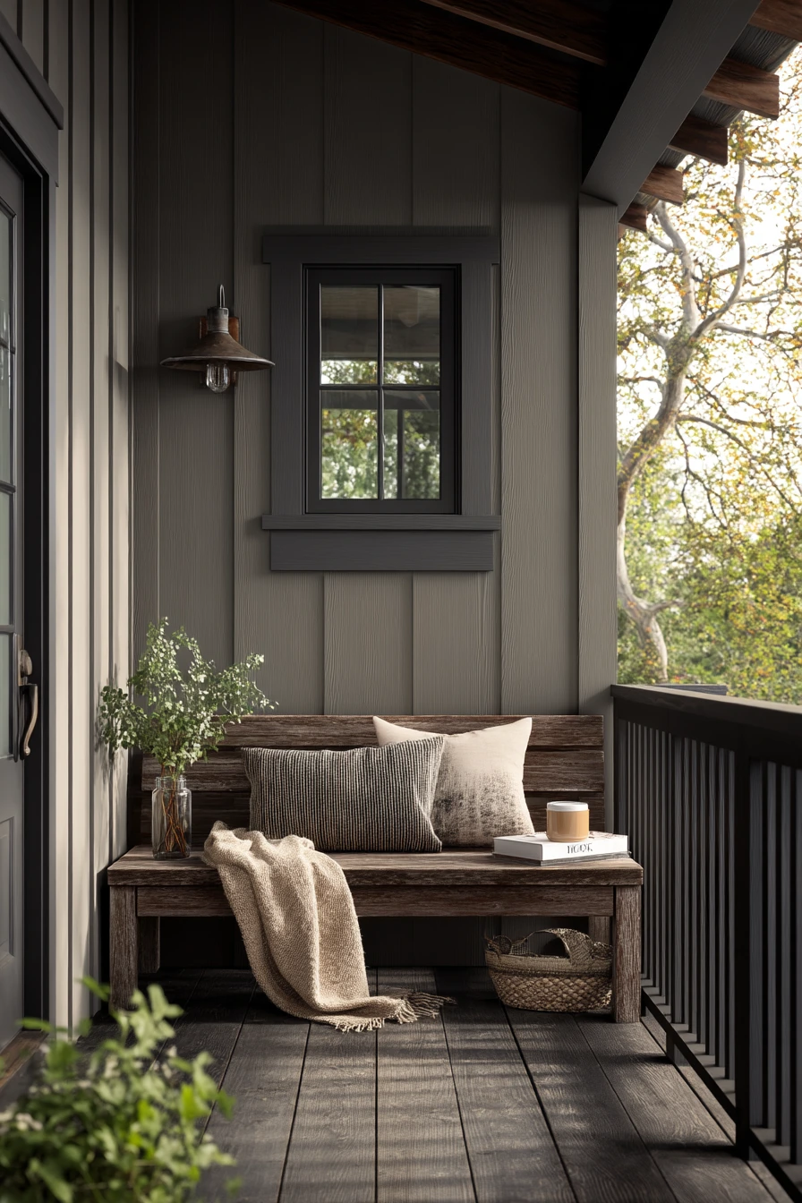 Moody Charcoal Porch Trim
