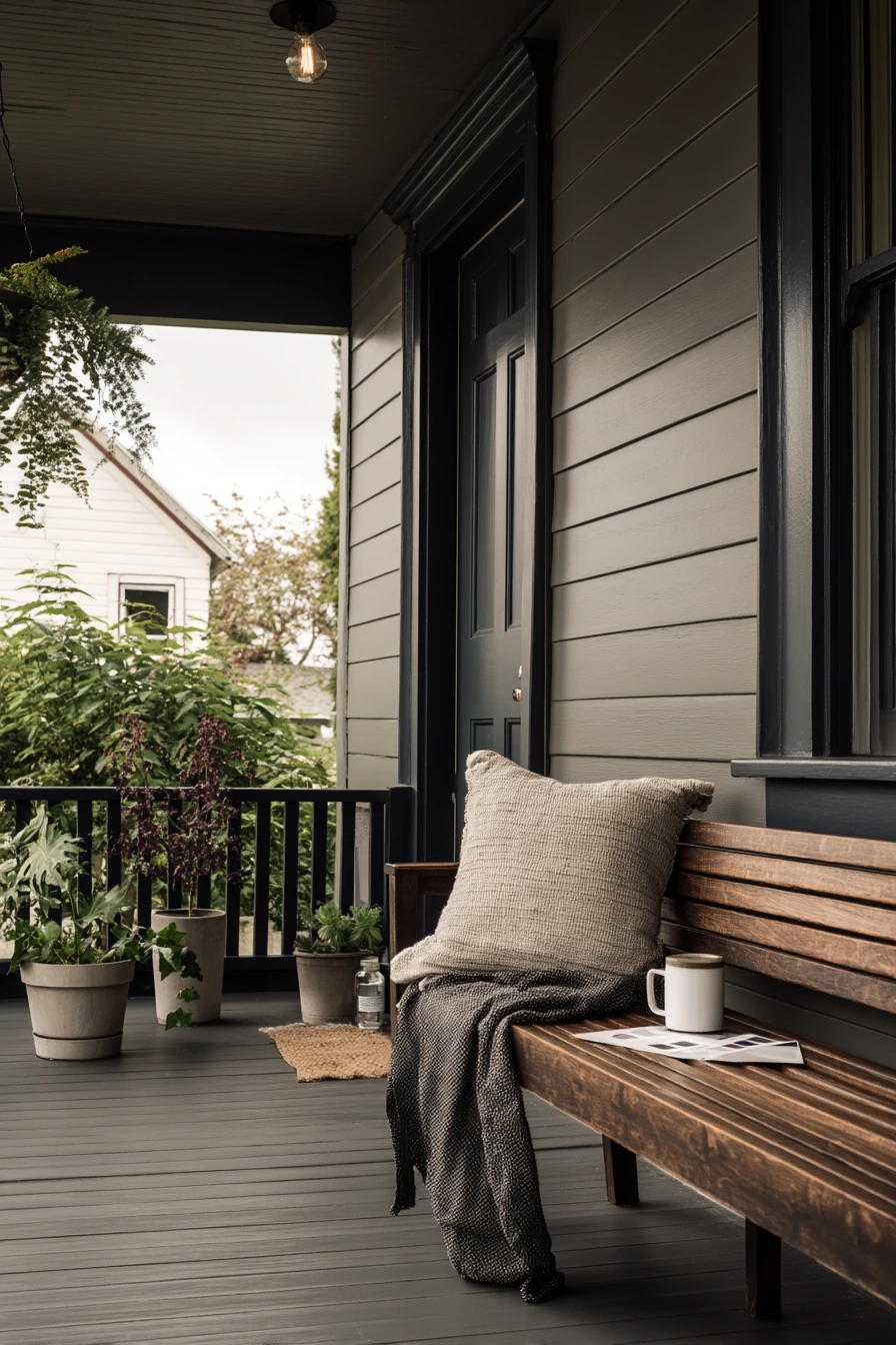 Moody Charcoal Porch Trim