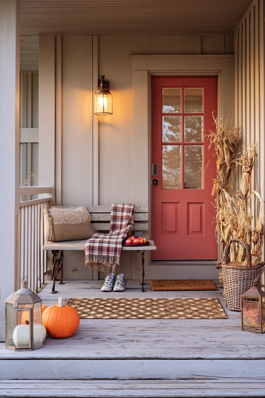 Fall Porch Paint and Pumpkins