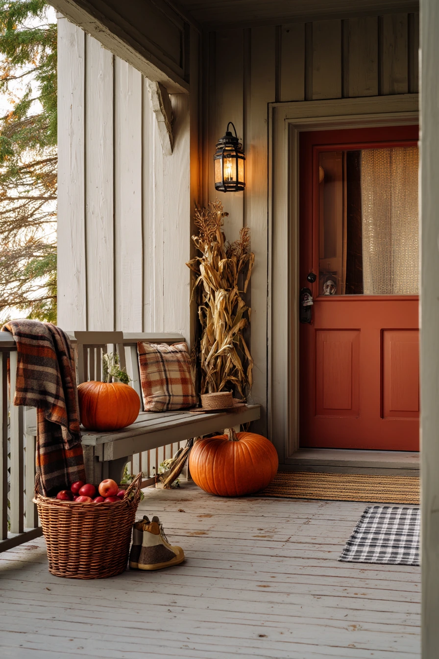Fall Porch Paint and Pumpkins