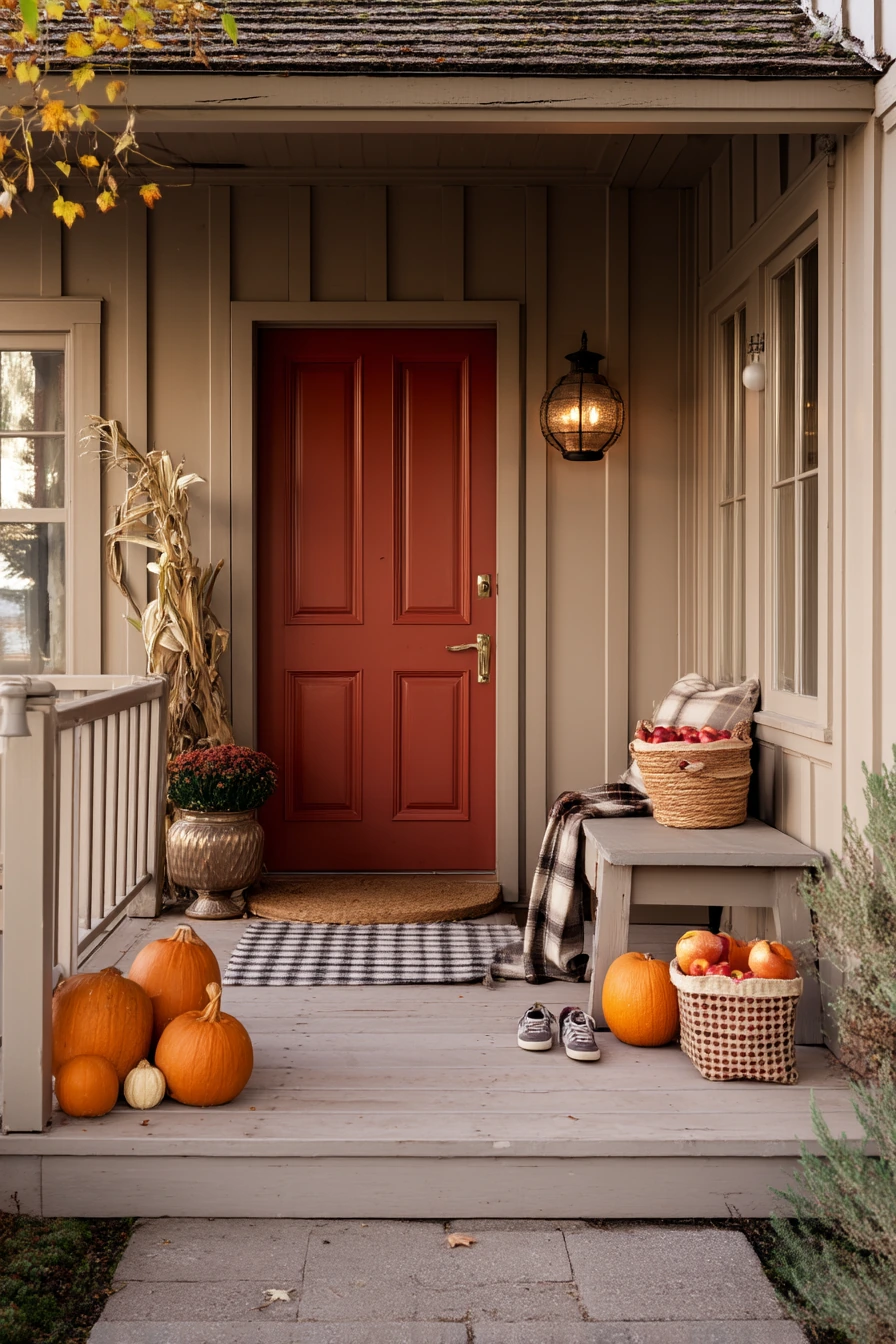 Fall Porch Paint and Pumpkins