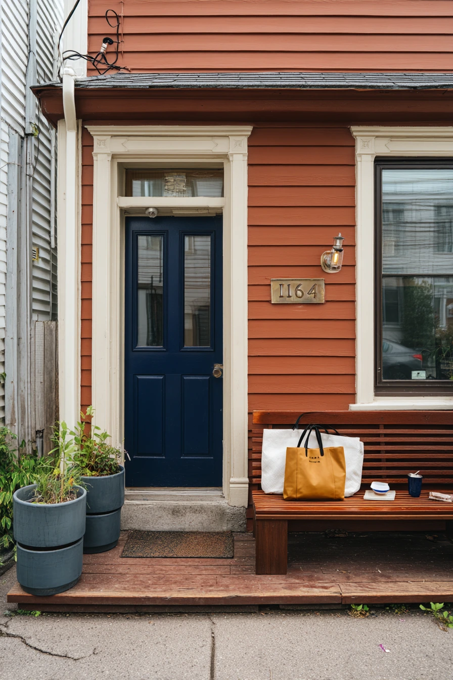 Small Porch, Bold Door Color