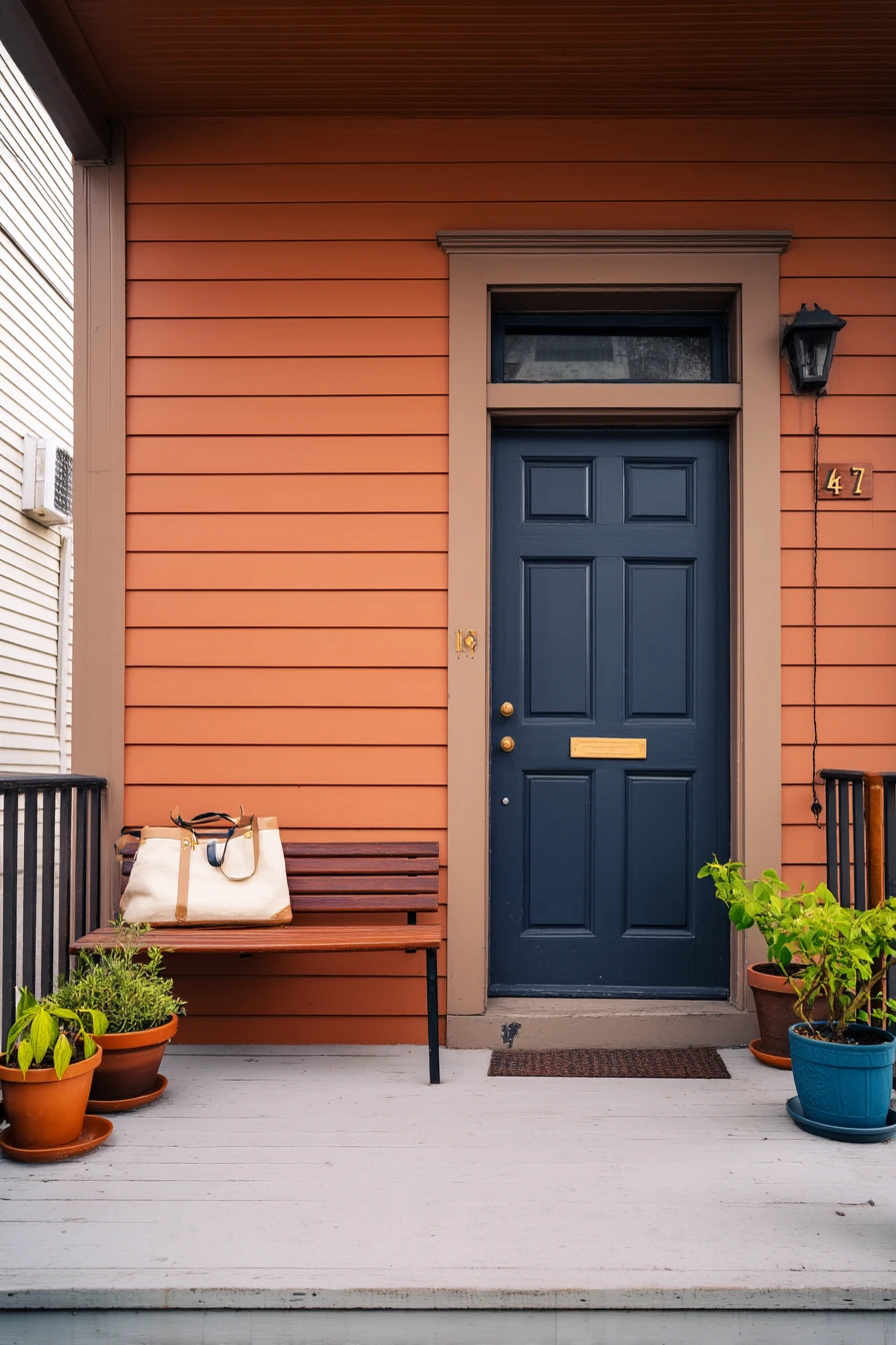 Small Porch, Bold Door Color