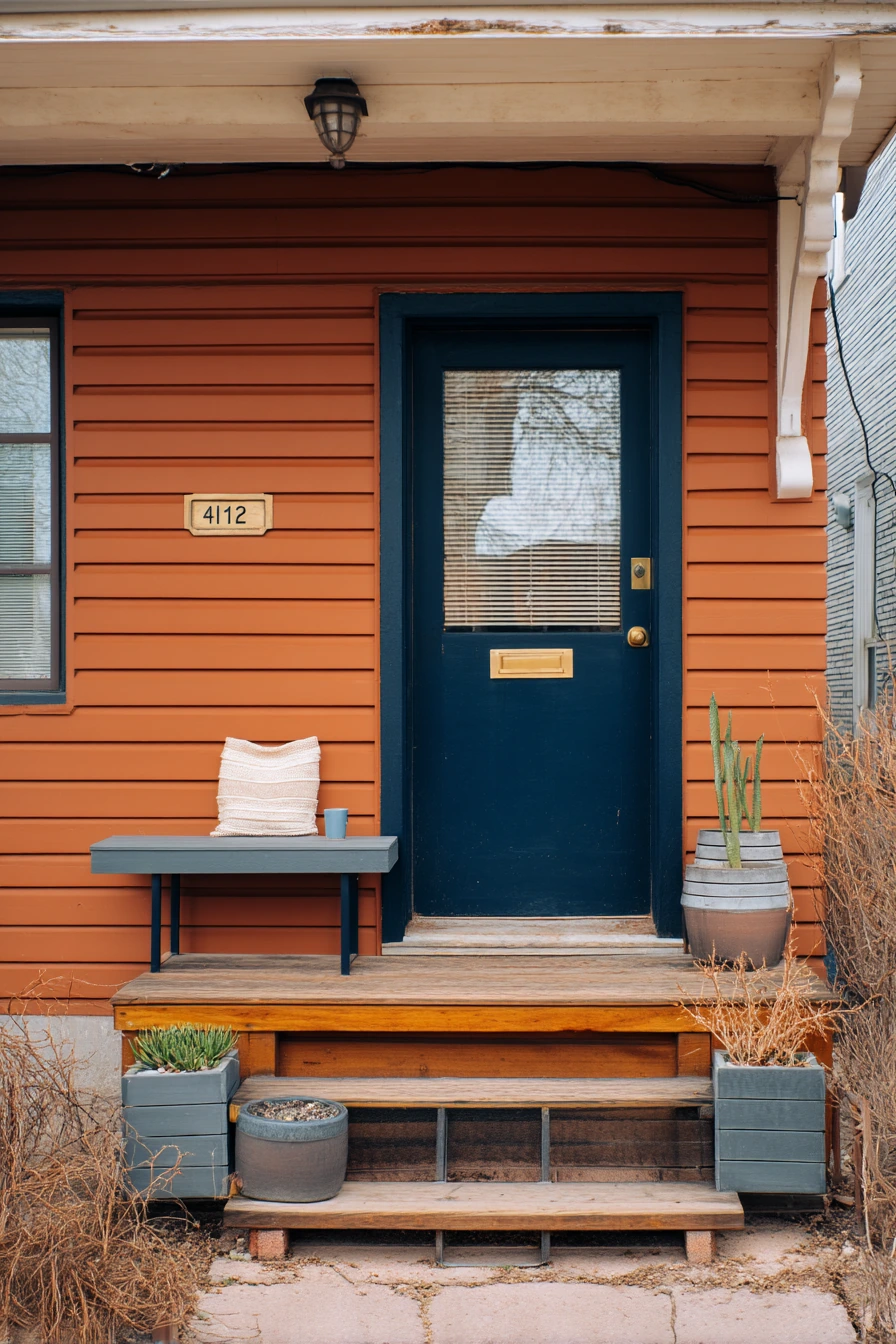 Small Porch, Bold Door Color