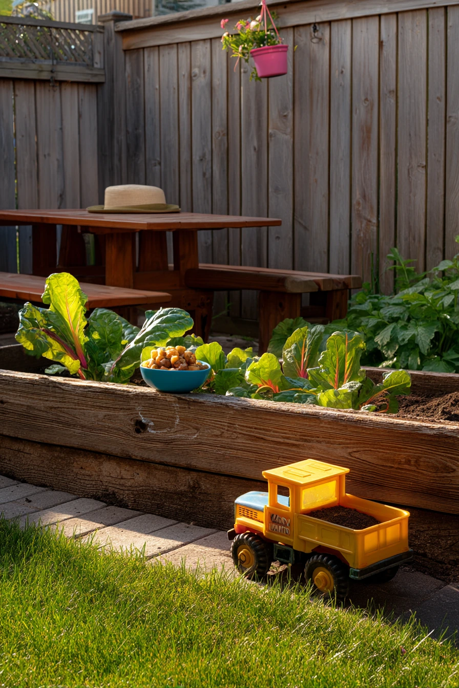 Kid-Friendly Backyard Boundary Garden