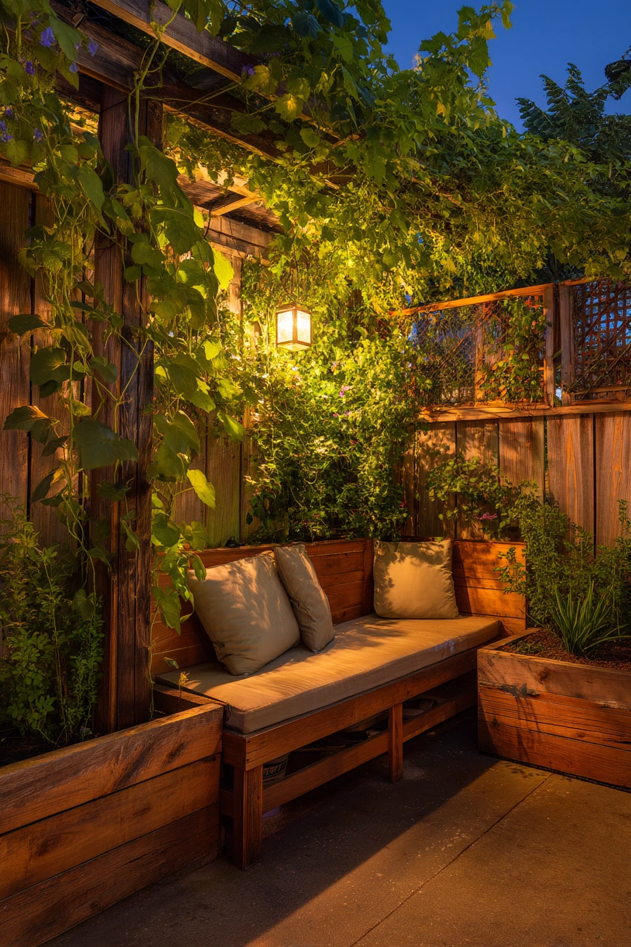 Privacy Screen Garden With Climbing Trellis
