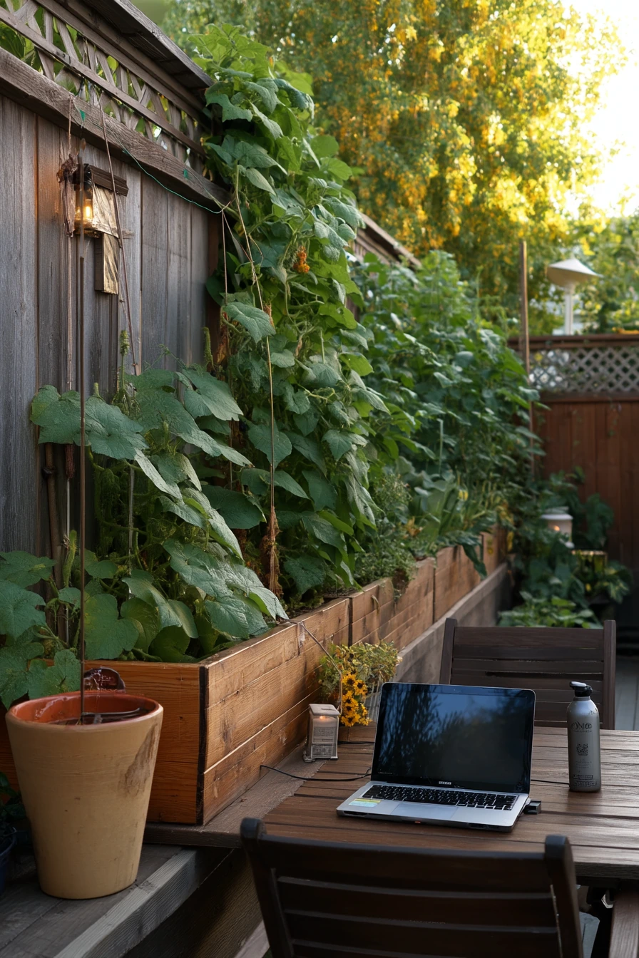 Privacy Screen Garden With Climbing Trellis