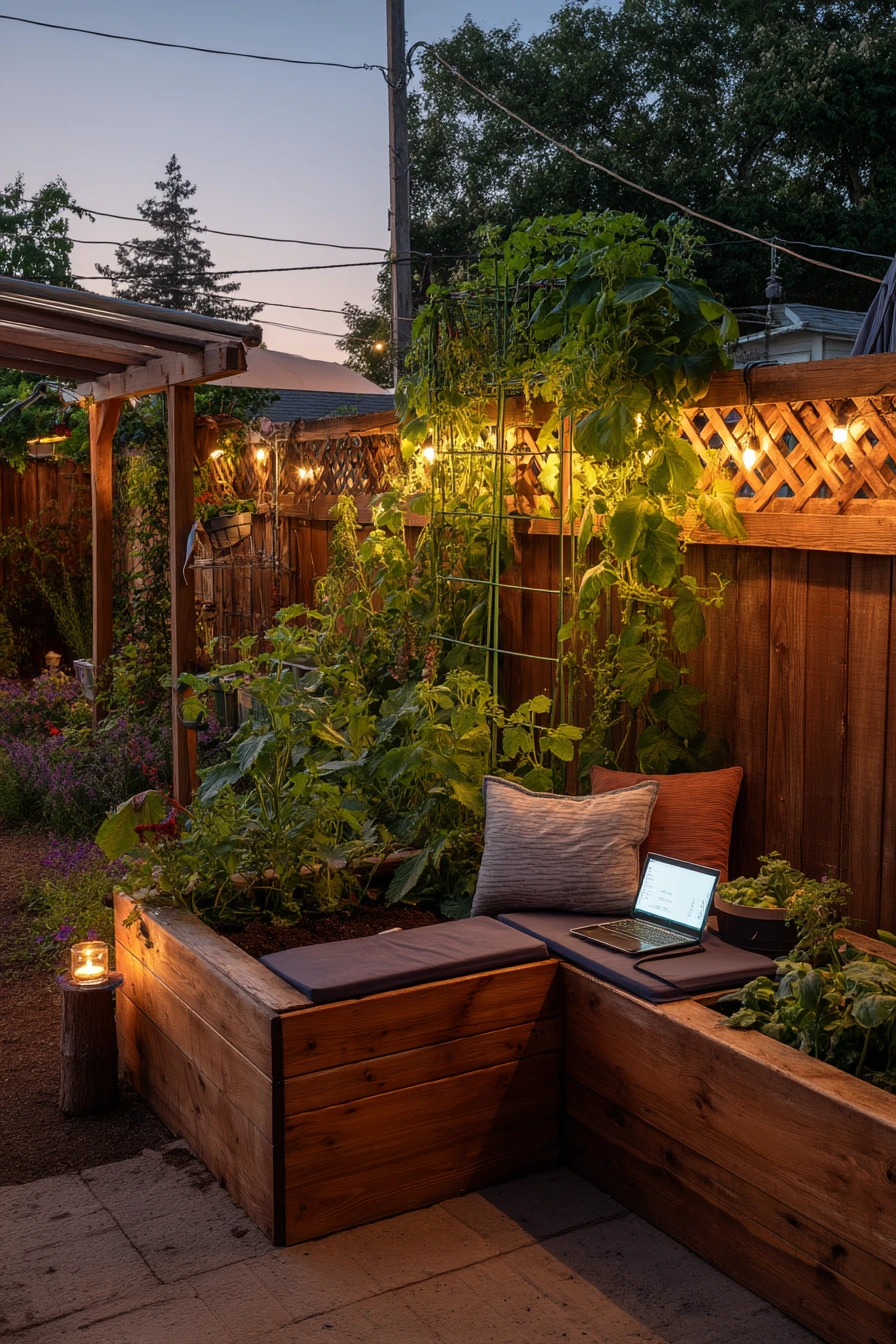 Privacy Screen Garden With Climbing Trellis
