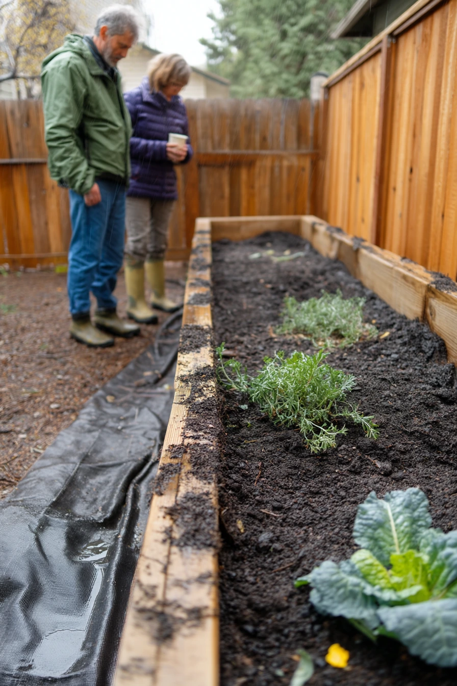 Rainy Day Maintenance Along the Fence