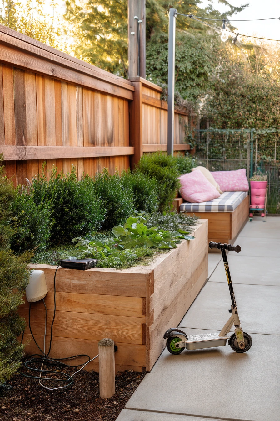 Low-Maintenance Evergreen Bed for the Fence