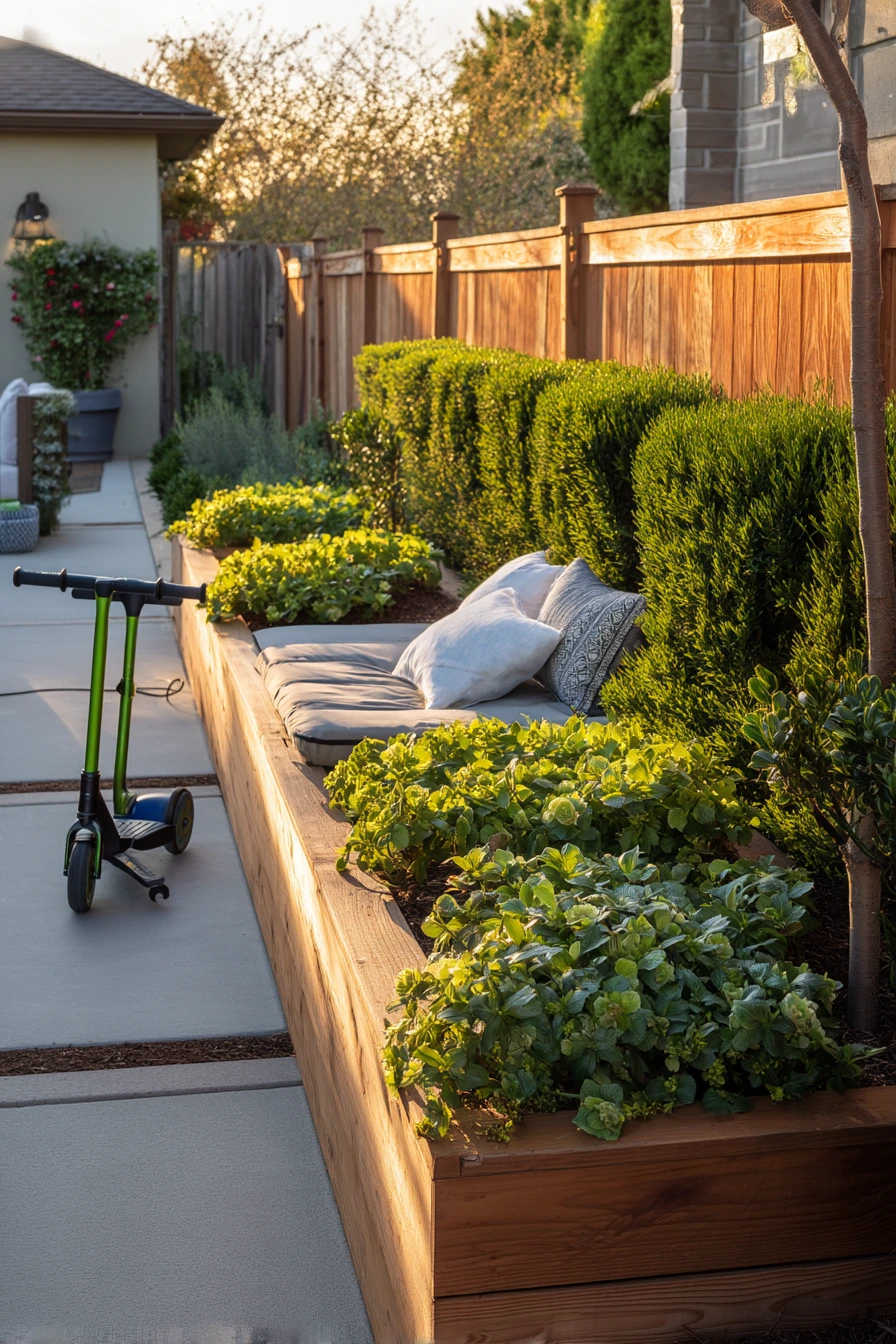 Low-Maintenance Evergreen Bed for the Fence
