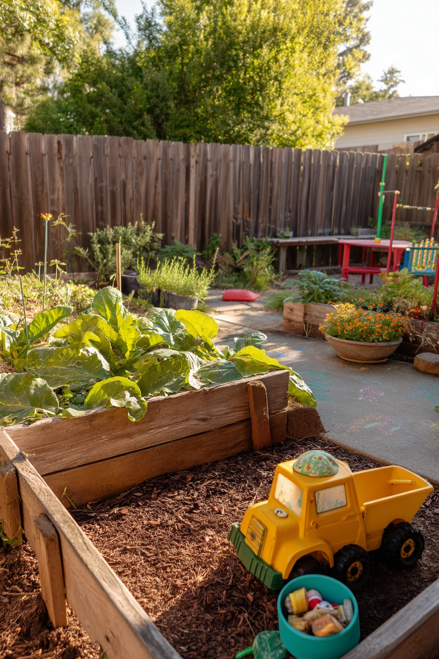 Kid-Friendly Backyard Boundary Garden
