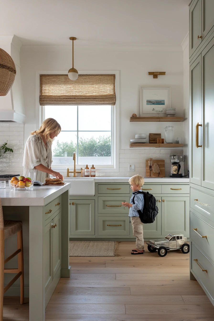 sage and white kitchen ideas