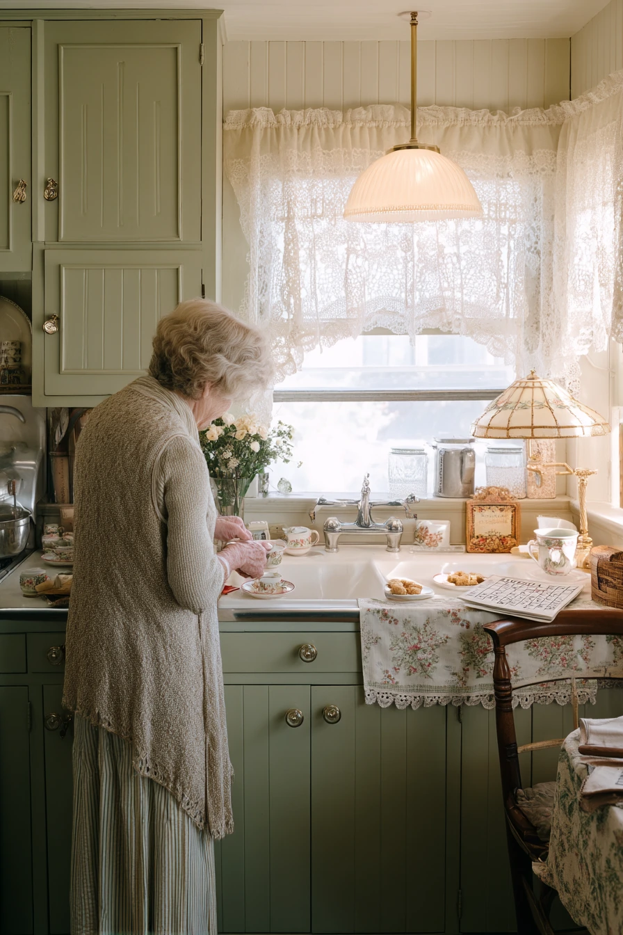 Grandma’s Sage Kitchen with Fresh Flowers