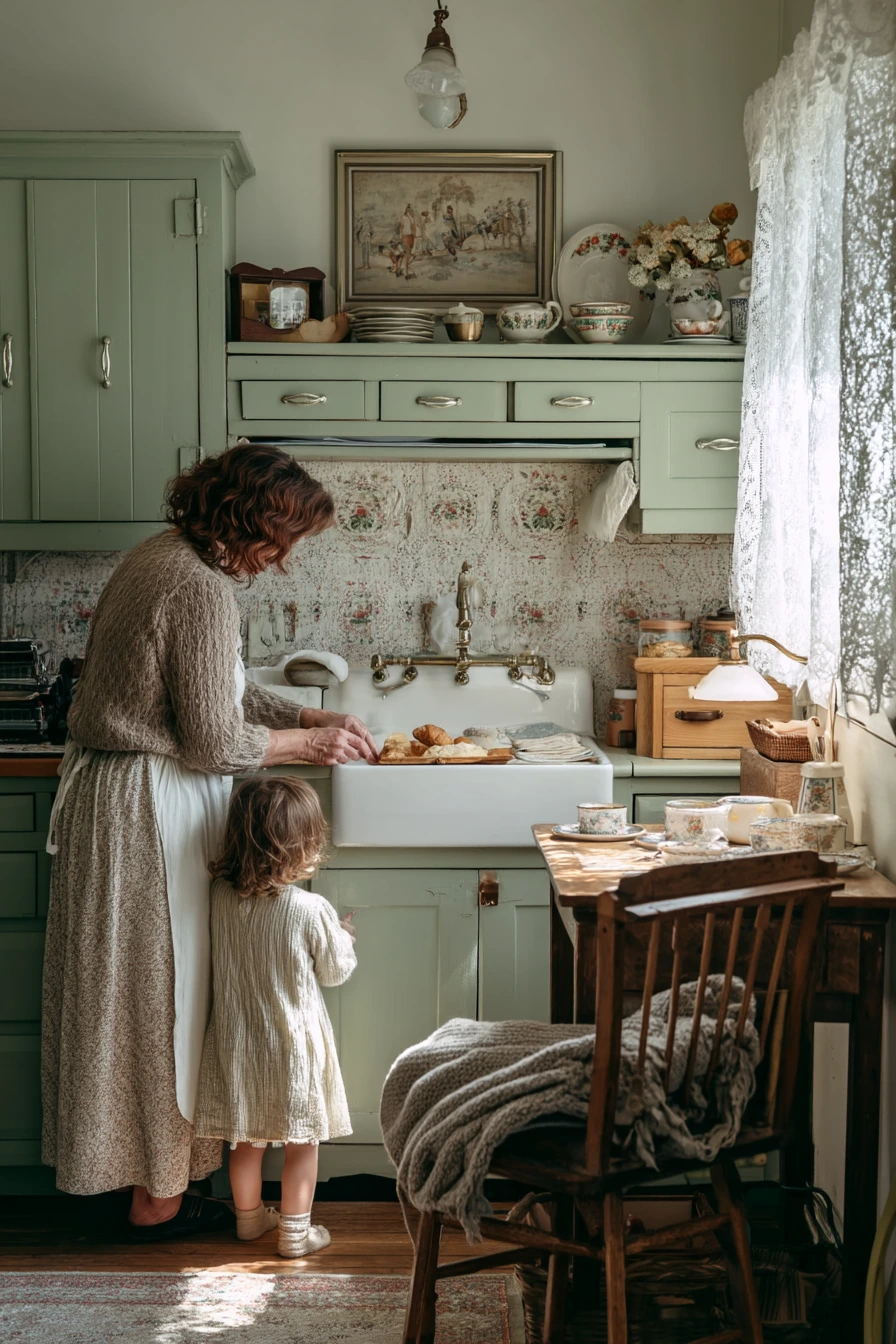 Grandma’s Sage Kitchen with Fresh Flowers