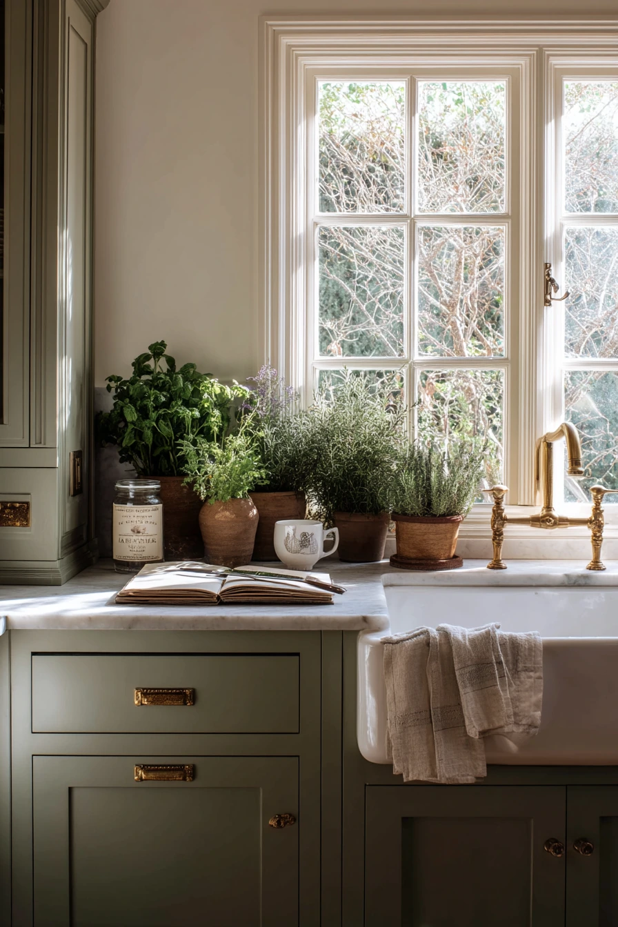 Cottage Kitchen with Herb-Garden Windows