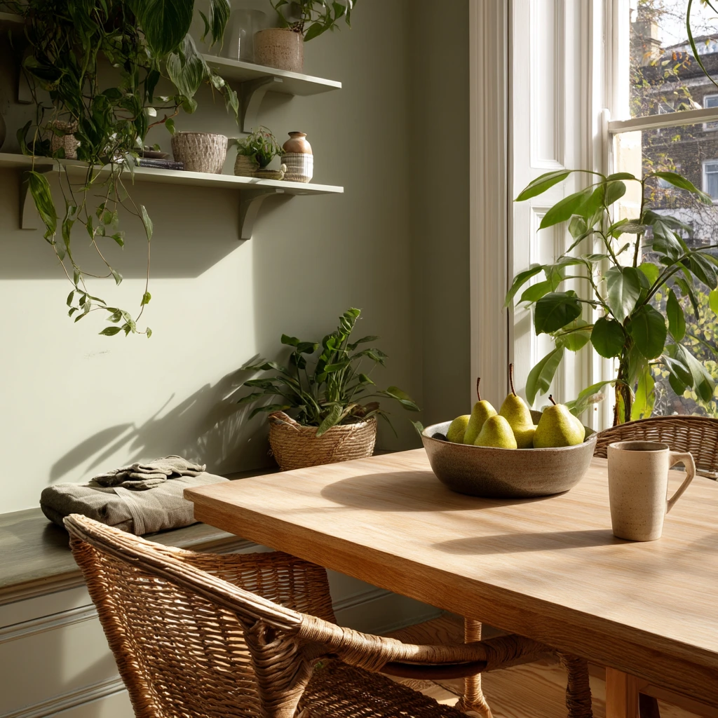 Plant-Filled Sage Dining Corner