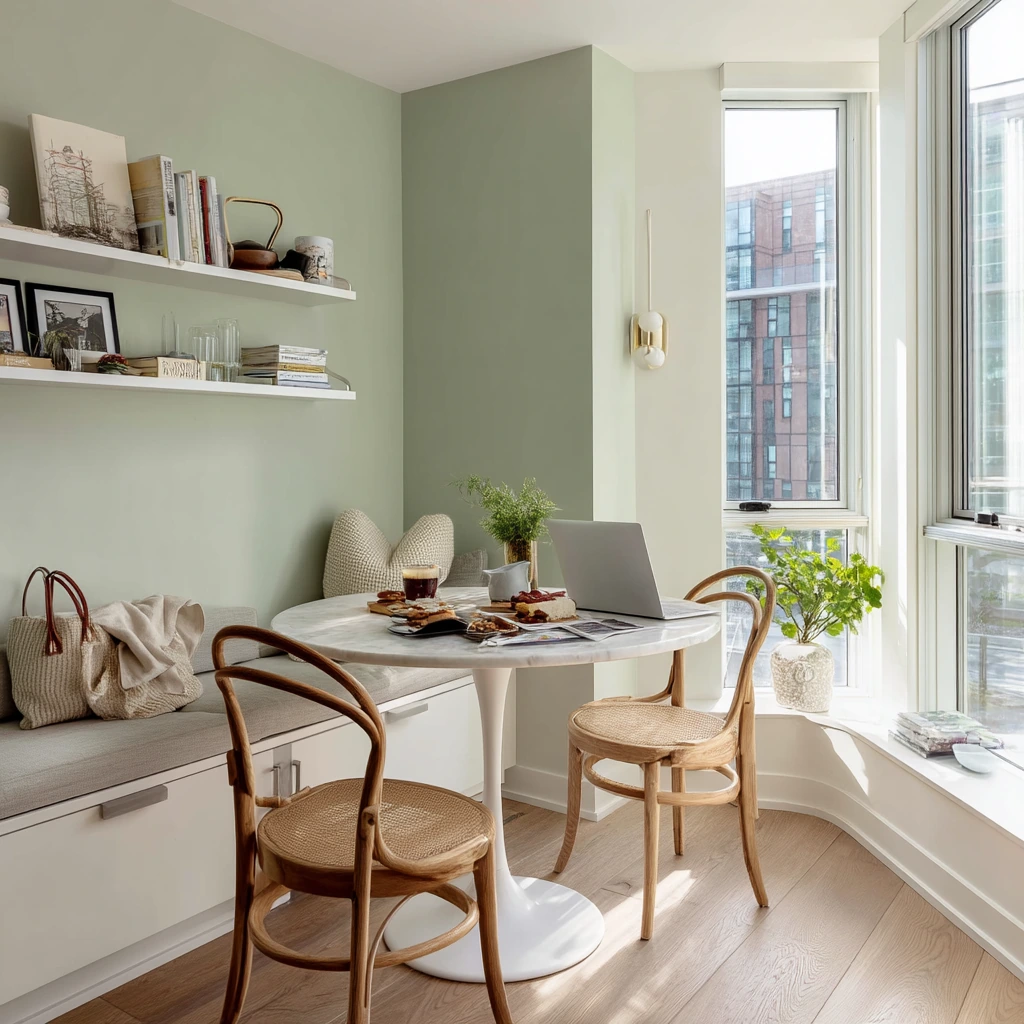 Small Apartment Sage Dining Nook
