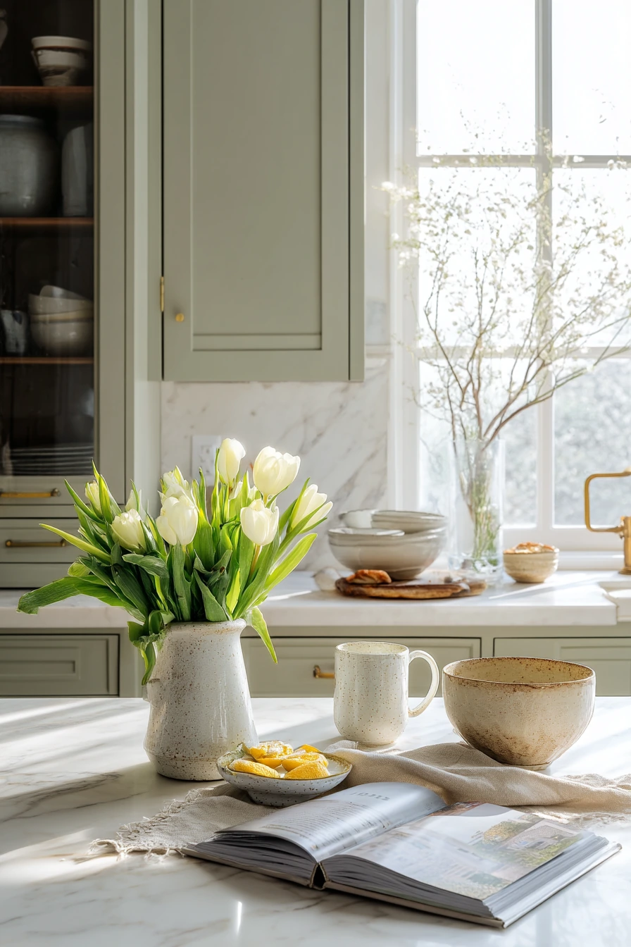 Sage Kitchen Styling for Spring