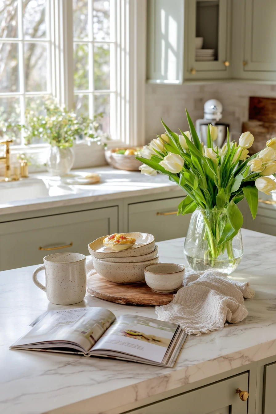 Sage Kitchen Styling for Spring