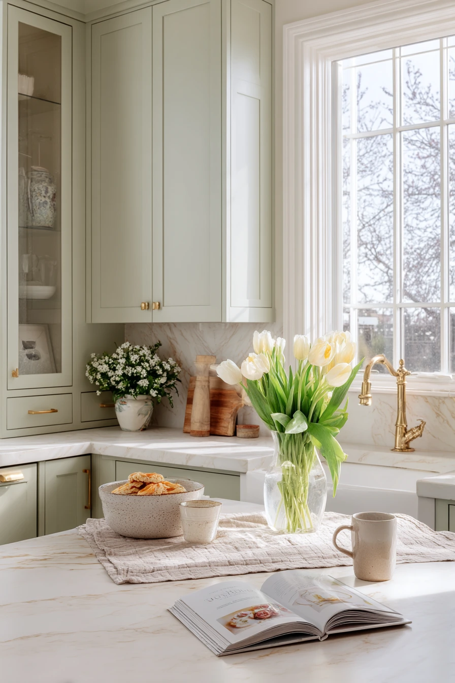 Sage Kitchen Styling for Spring