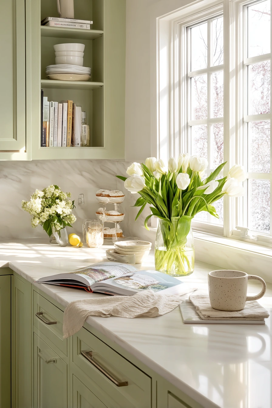 Sage Kitchen Styling for Spring