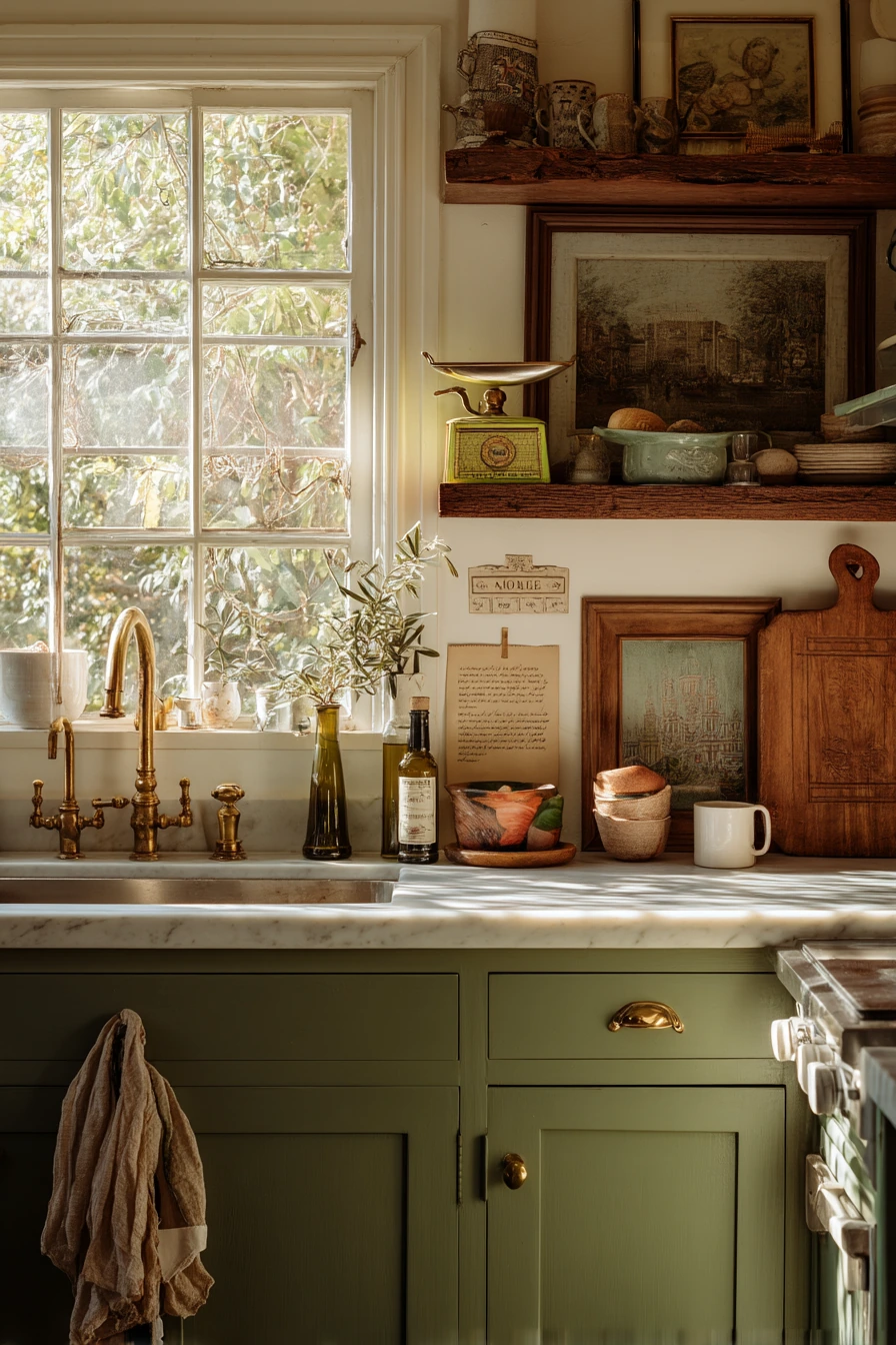Sage Kitchen With Vintage Finds