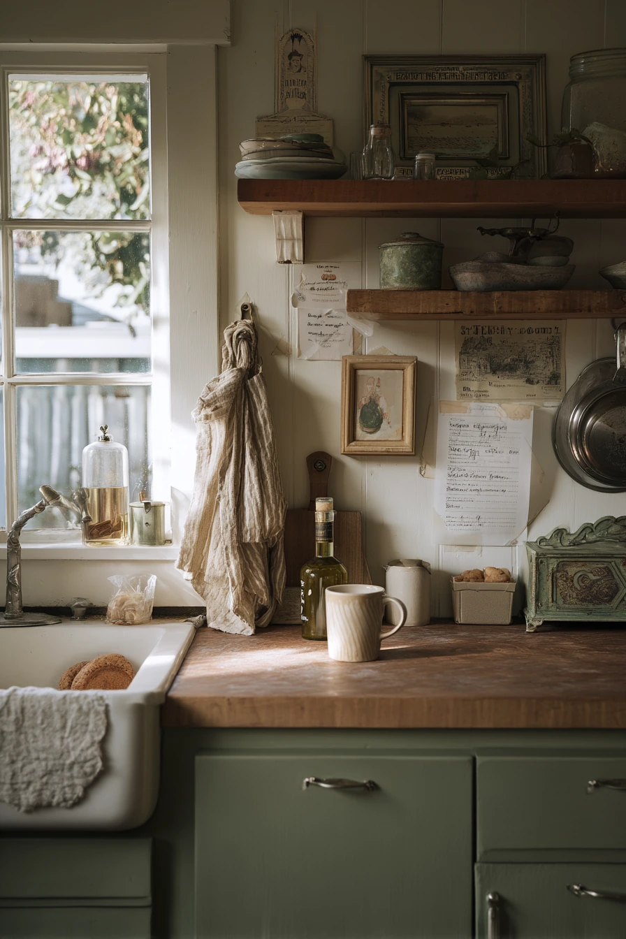 Sage Kitchen With Vintage Finds