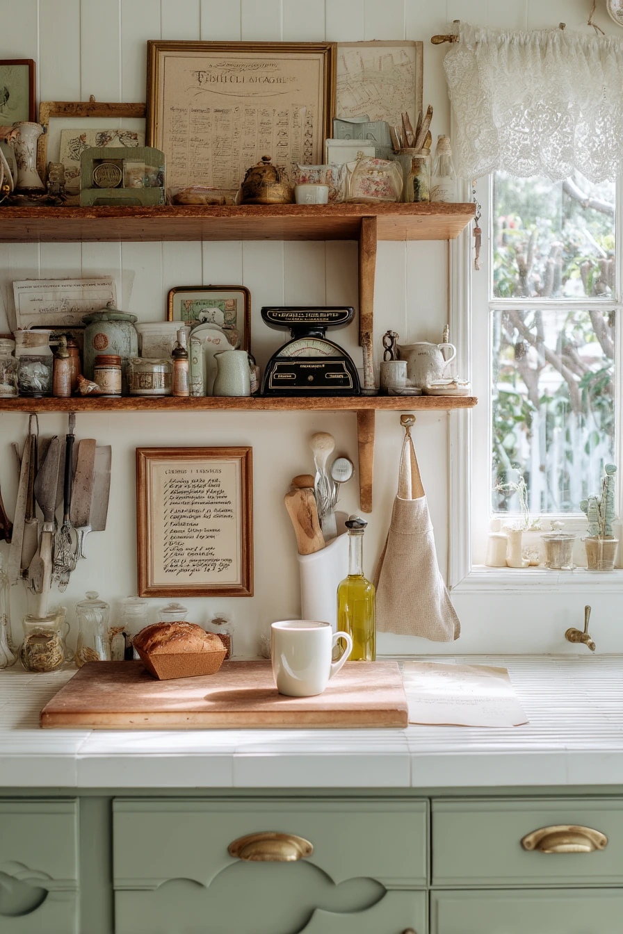 Sage Kitchen With Vintage Finds