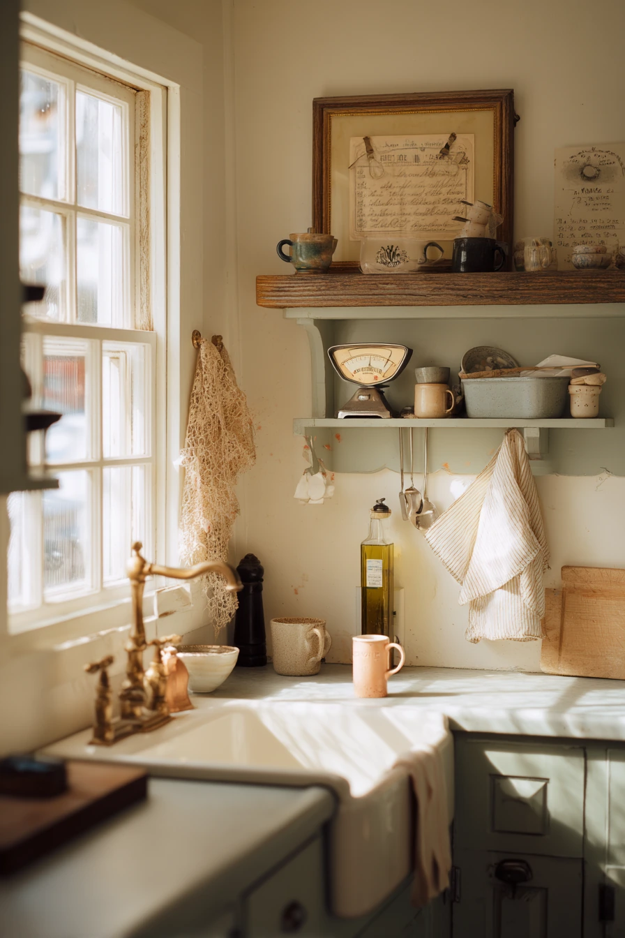 Sage Kitchen With Vintage Finds