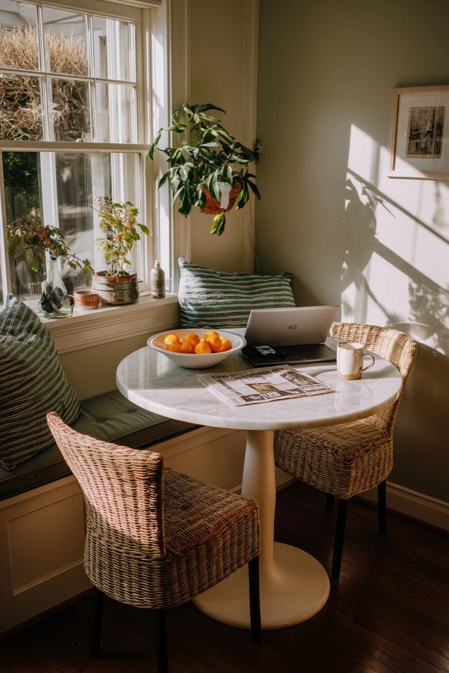 Sage Kitchen Breakfast Nook Moment