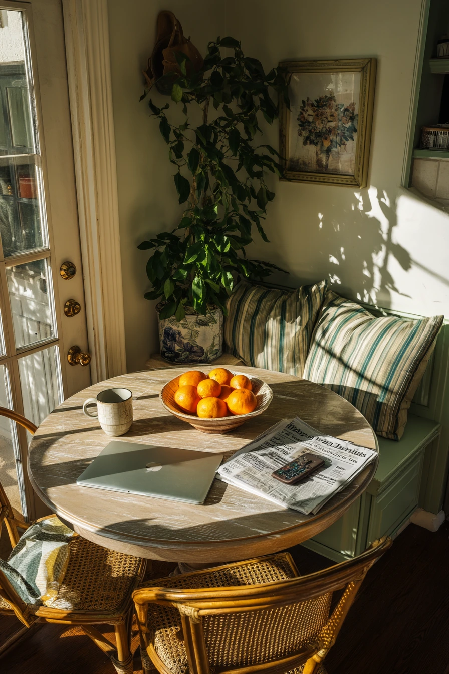 Sage Kitchen Breakfast Nook Moment