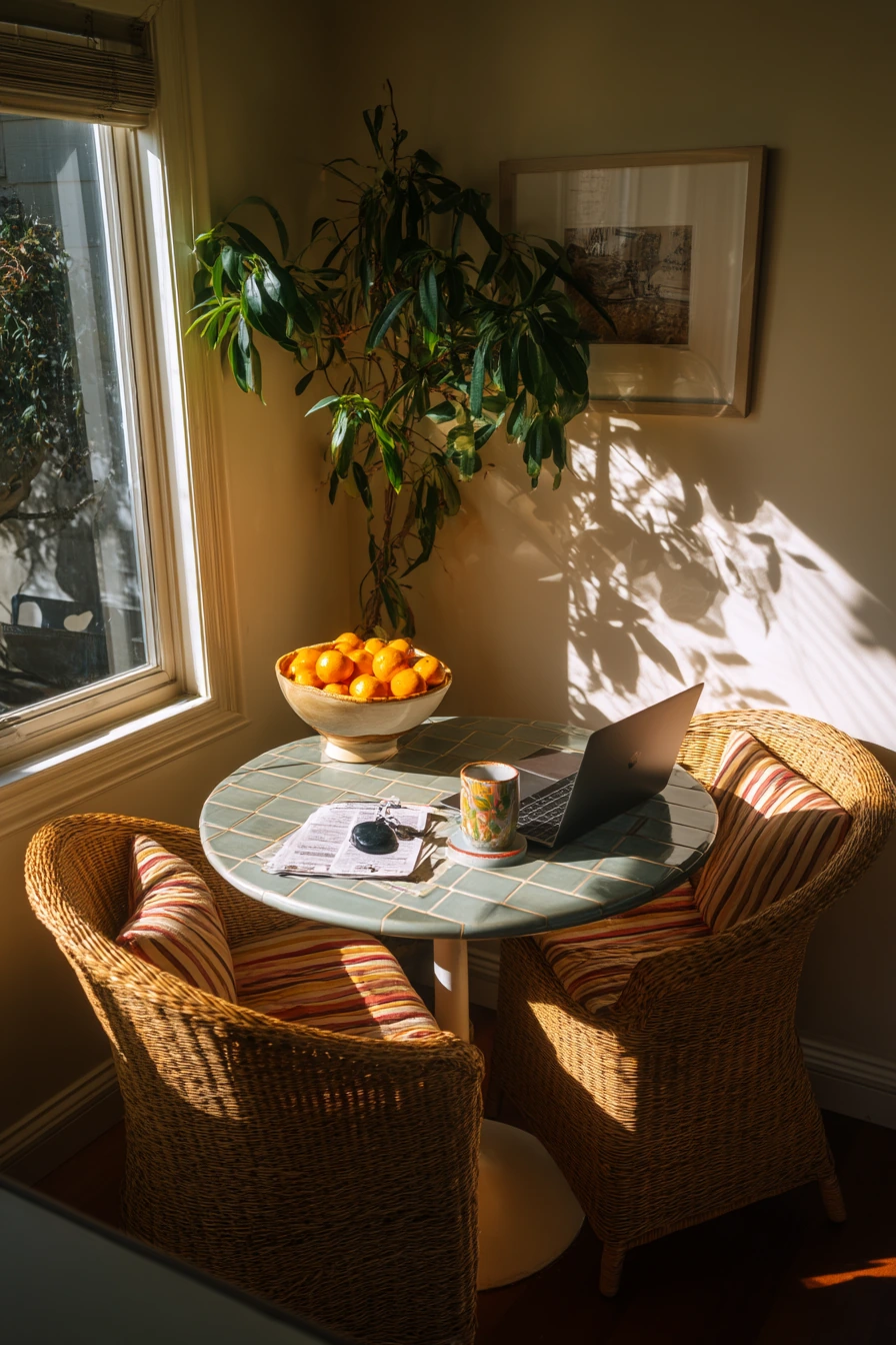 Sage Kitchen Breakfast Nook Moment