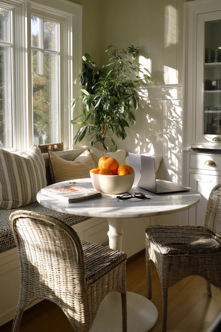 Sage Kitchen Breakfast Nook Moment