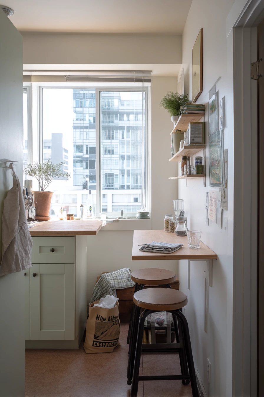 Small Apartment Sage Kitchen Corner