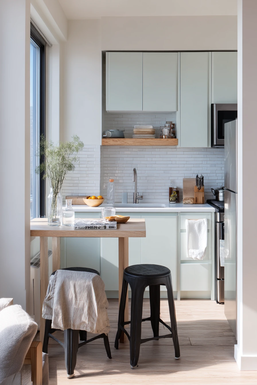 Small Apartment Sage Kitchen Corner