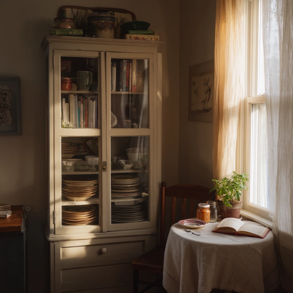Corner Cabinet for a Compact Breakfast Room