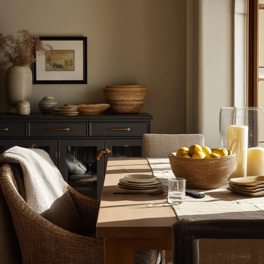Slim Sideboard Storage in a Shared Dining Space