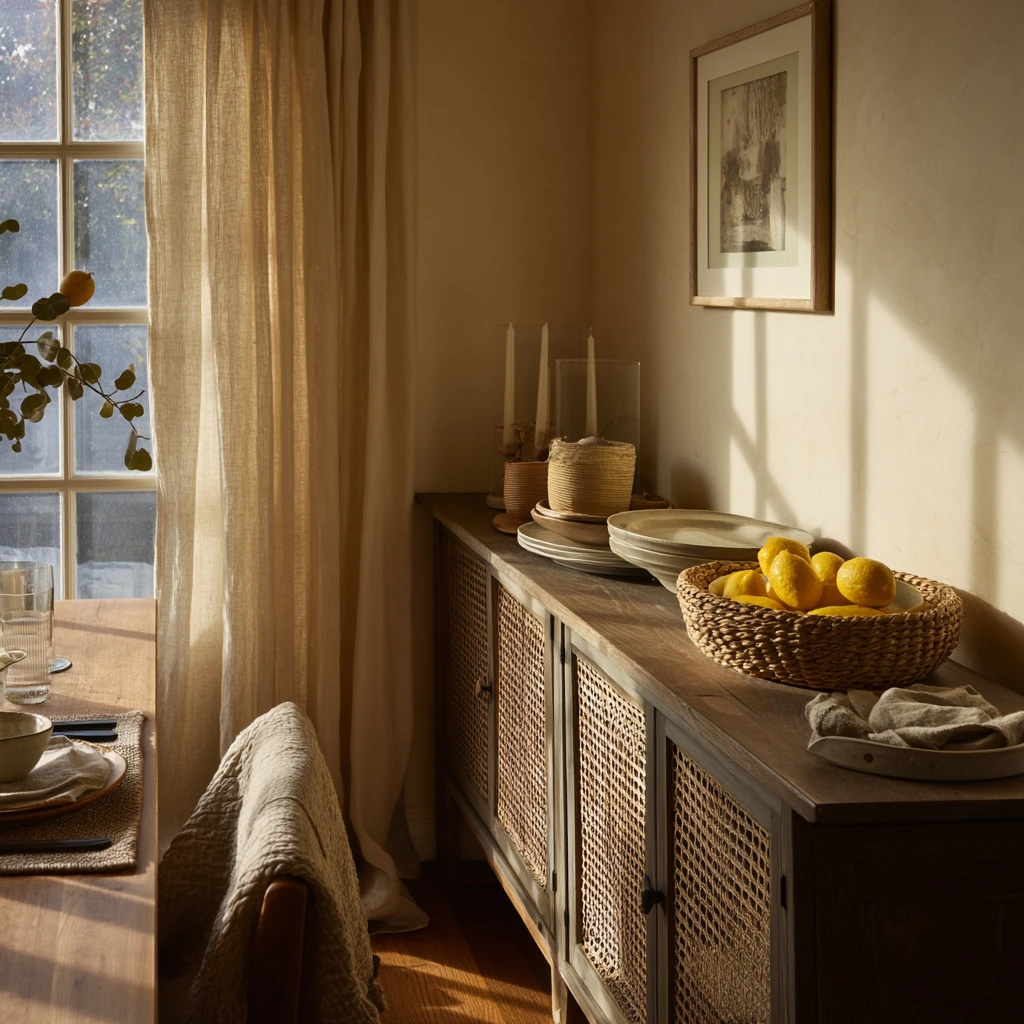 Slim Sideboard Storage in a Shared Dining Space