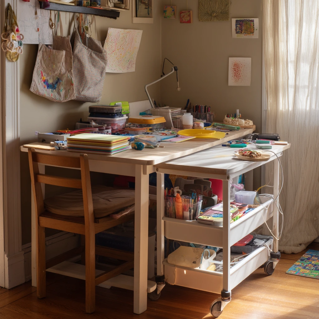 Under-Table Storage for a Busy Household